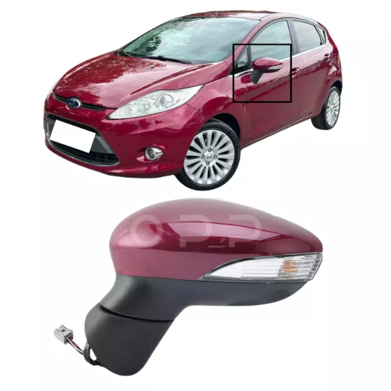 Ford Fiesta MK7 2008-2012 Door Wing Mirror Complete Painted Hot Magenta Electric
