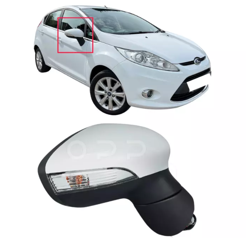 Ford Fiesta MK7 2008-2012 Door Wing Mirror Complete Painted Frozen White Electric
