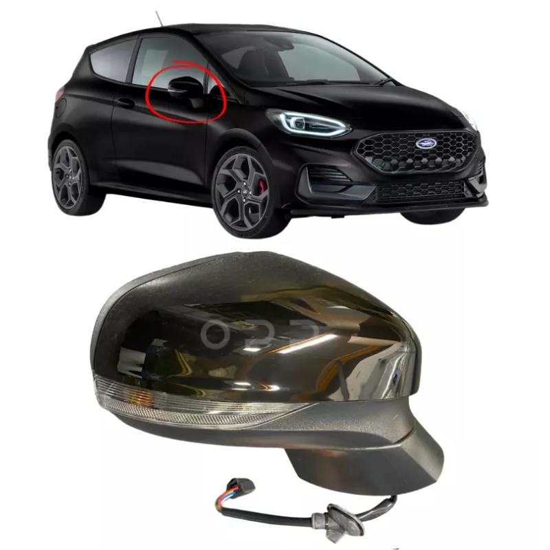Ford Fiesta MK8 2017- Door Wing Mirror Complete Painted Black Electric