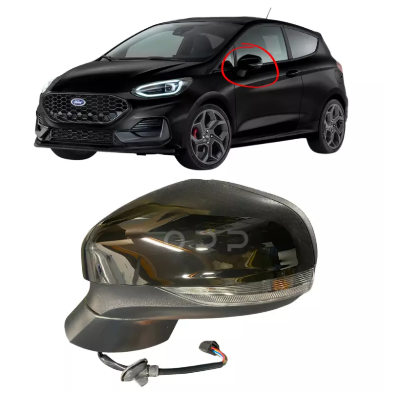 Ford Fiesta MK8 2017- Door Wing Mirror Complete Painted Black Electric