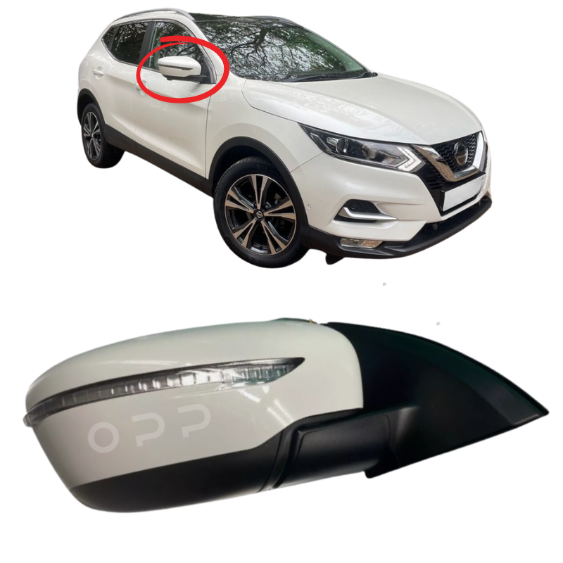 Nissan Qashqai J11 2014-2021 Wing Mirror Complete Painted Pearl White Electric