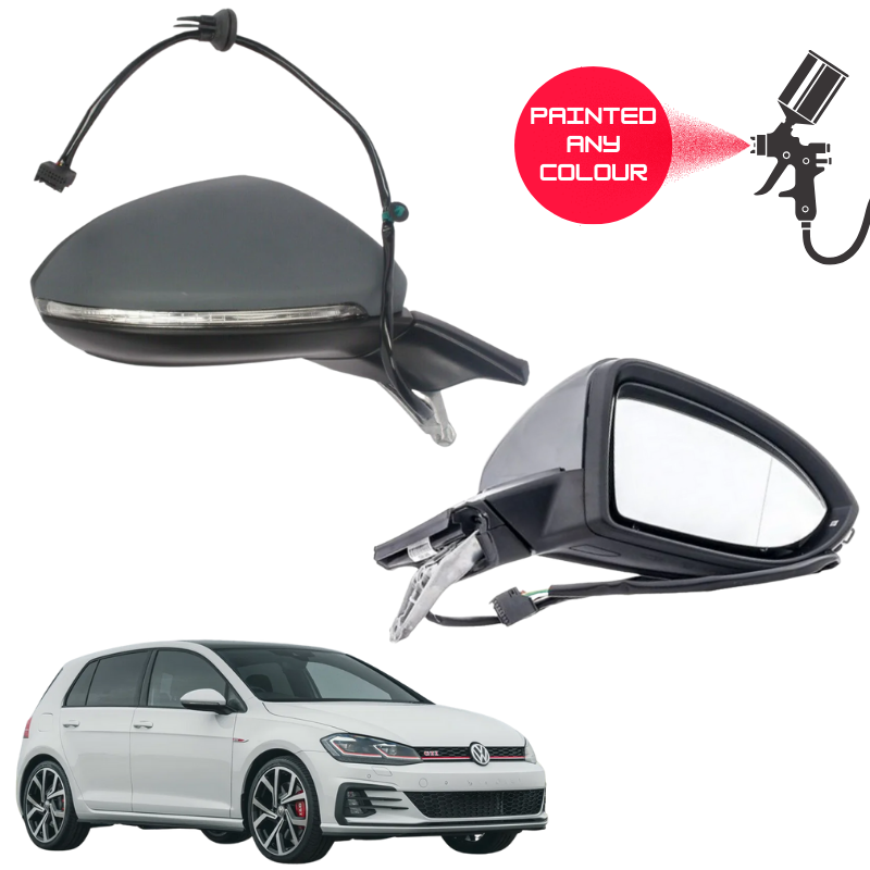 VW Golf MK7 2013-2020 Door Wing Mirror Complete Painted Electric
