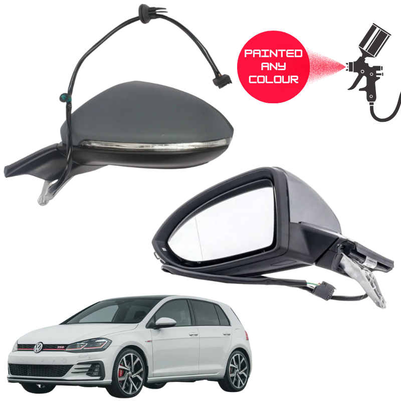 VW Golf MK7 2013-2020 Door Wing Mirror Complete Painted Electric