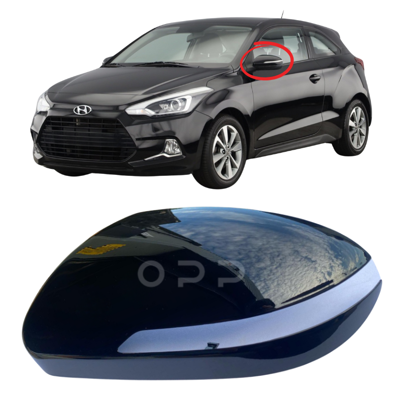 Hyundai i20 2015-2020 Door Wing Mirror Cover Painted Black