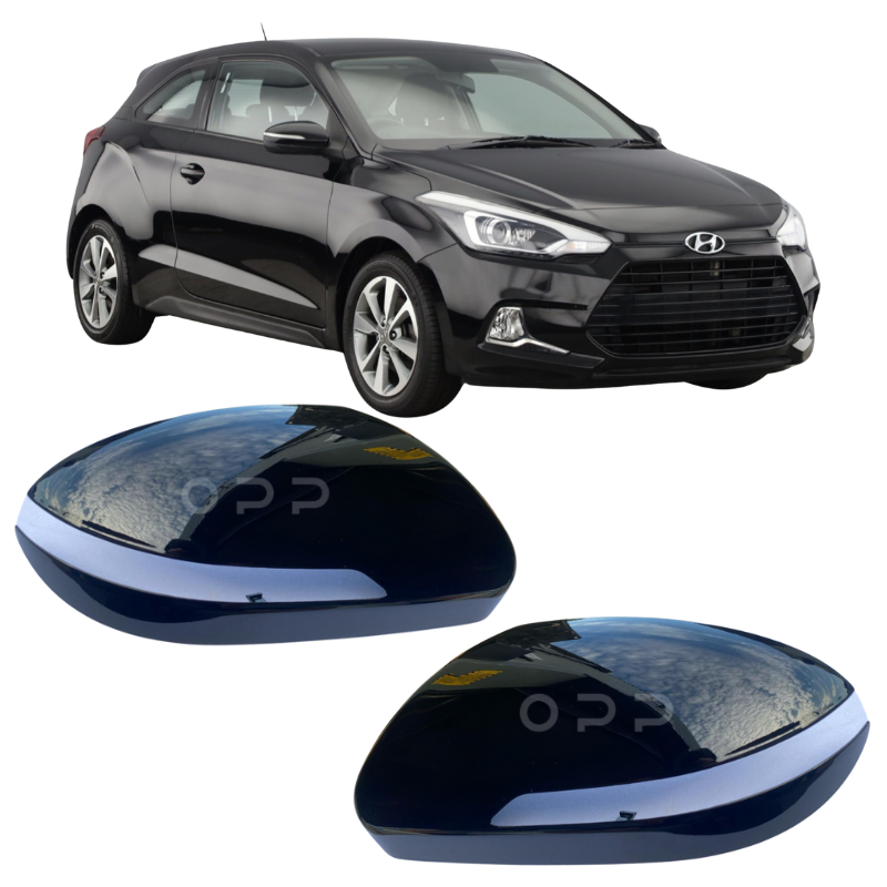 Hyundai i20 2015-2020 Door Wing Mirror Cover Painted Black