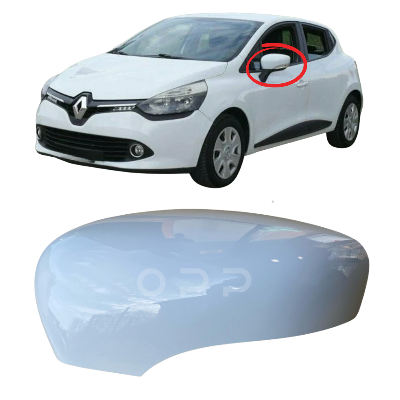 Renault Clio 2012-2020 Door Wing Mirror Cover Painted White