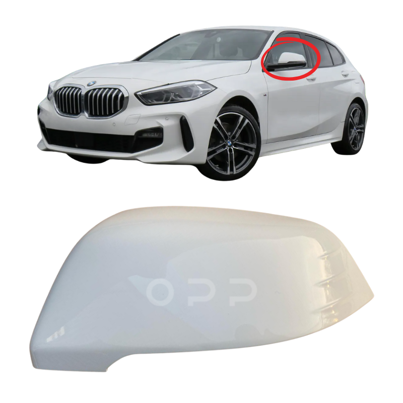 BMW 1 Series F40 2019- Door Wing Mirror Cover Painted Alpine White