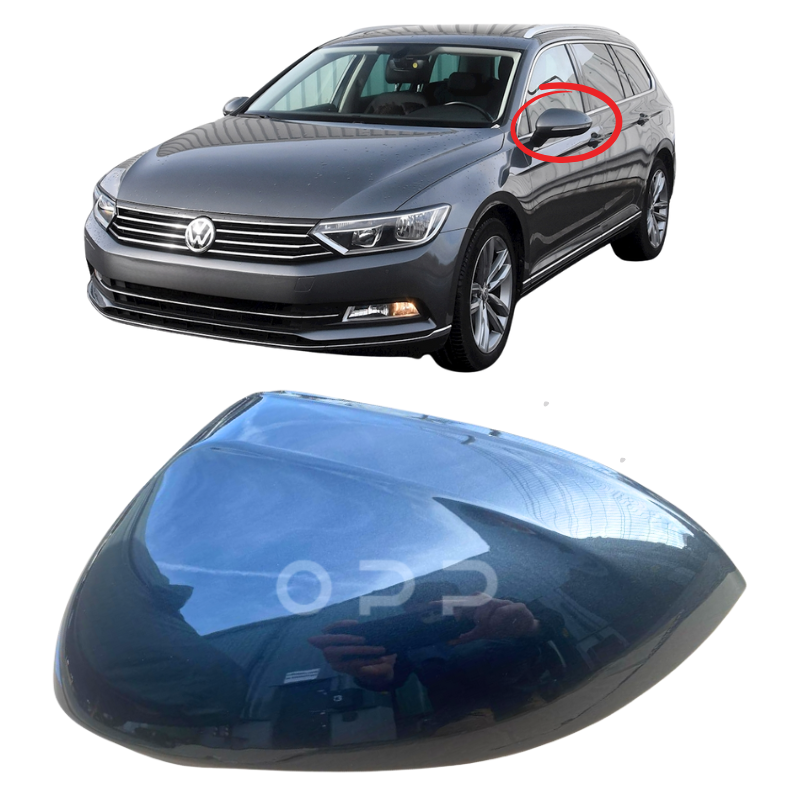 VW Passat MK7 B8 2015- Door Wing Mirror Cover Painted Indium Grey