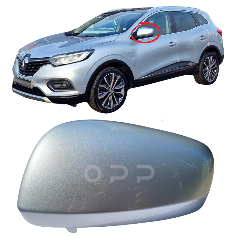 Renault Kadjar 2015-2023 Door Wing Mirror Cover Painted Highland Silver