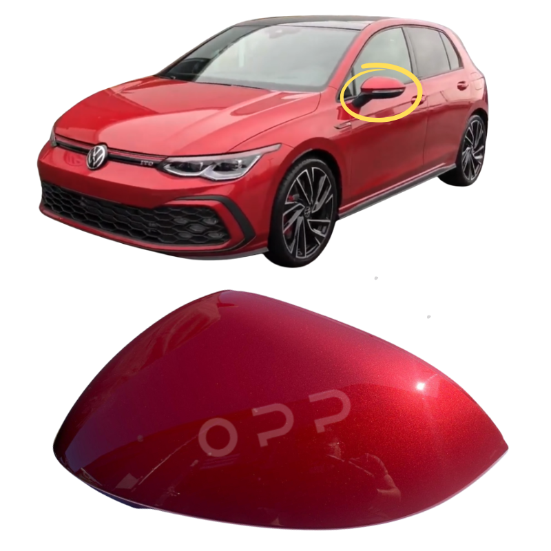 VW Golf MK8 2020- Door Wing Mirror Cover Painted Kings Red