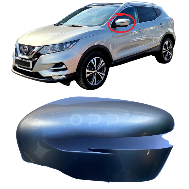Nissan Qashqai 2014-2021 Door Wing Mirror Cover Painted Silver Metallic
