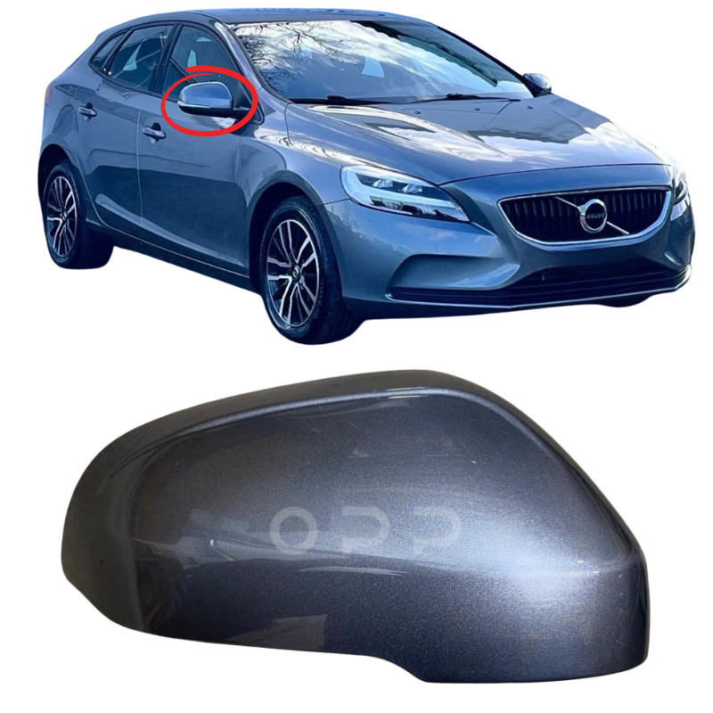 Volvo V40 Hatchback 2012-2020 Door Wing Mirror Cover Painted Metallic Grey