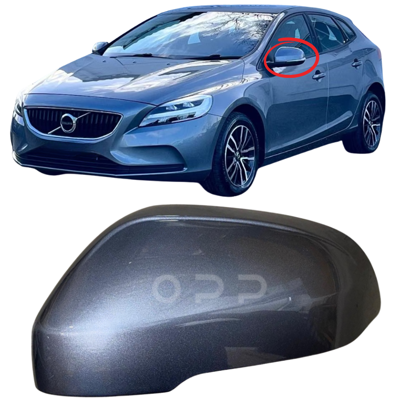 Volvo V40 Hatchback 2012-2020 Door Wing Mirror Cover Painted Metallic Grey
