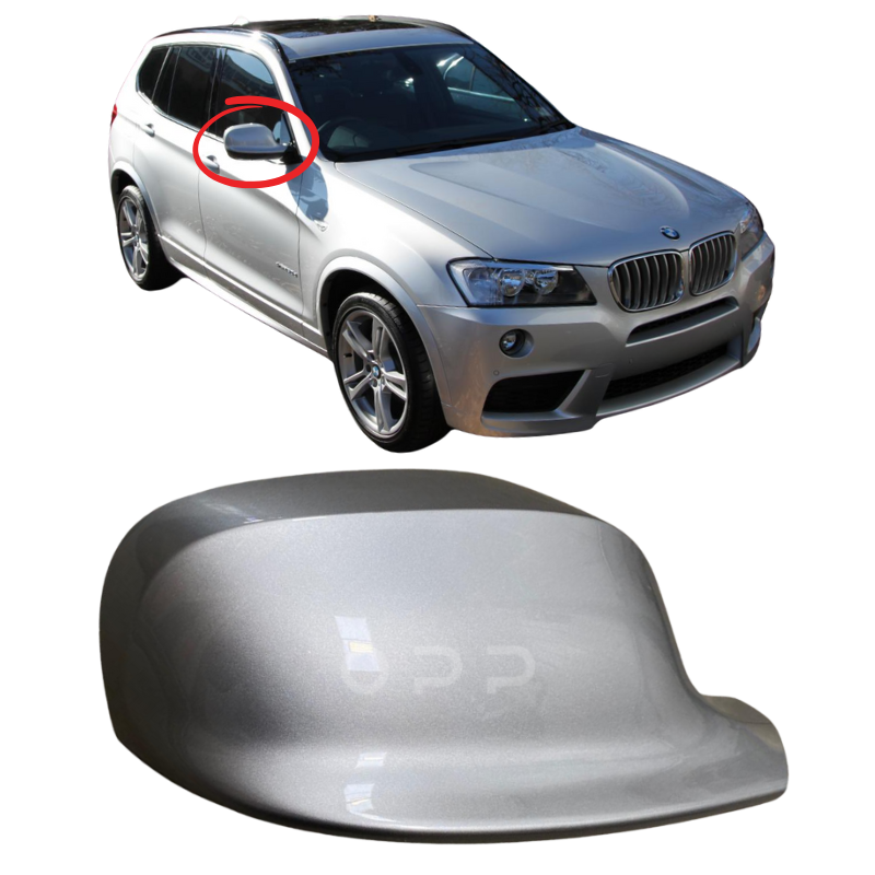 BMW X3 F25 2010-2014 Door Wing Mirror Cover Painted Titan Silver
