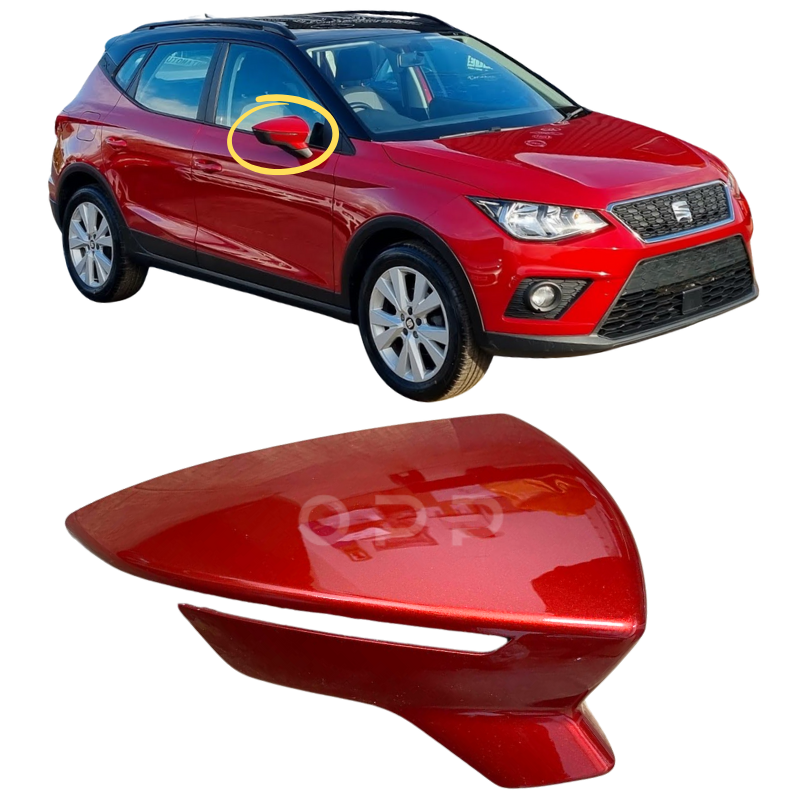 Seat Arona 2017-2021 Door Wing Mirror Cover Painted Desire Red OX1