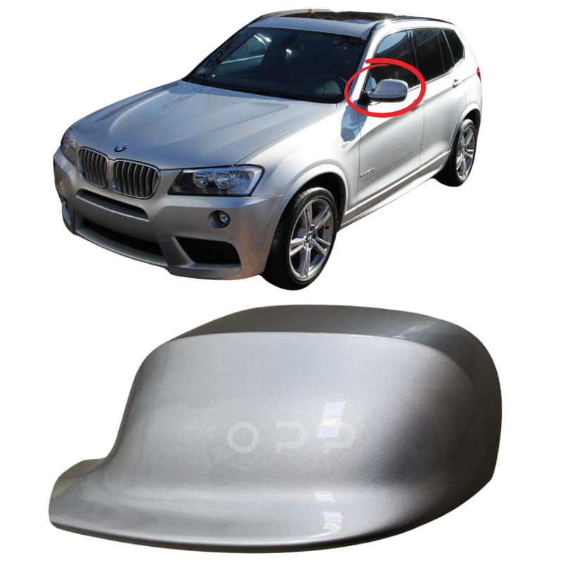 BMW X3 F25 2010-2014 Door Wing Mirror Cover Painted Titan Silver