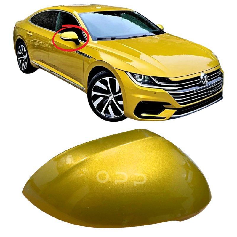 VW Arteon 2017-2022 Door Wing Mirror Cover Painted Turmeric Yellow