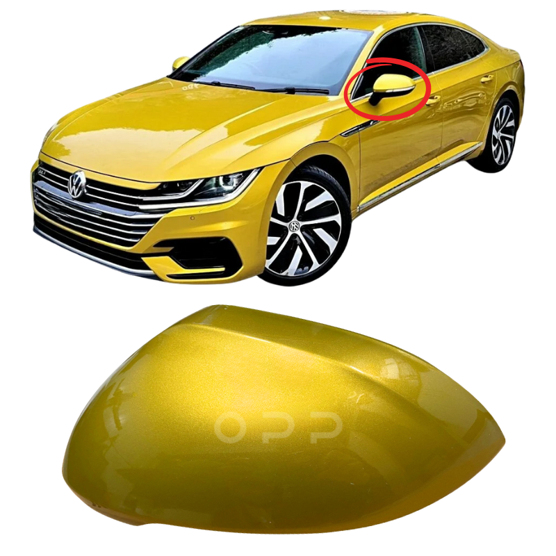 VW Arteon 2017-2022 Door Wing Mirror Cover Painted Turmeric Yellow