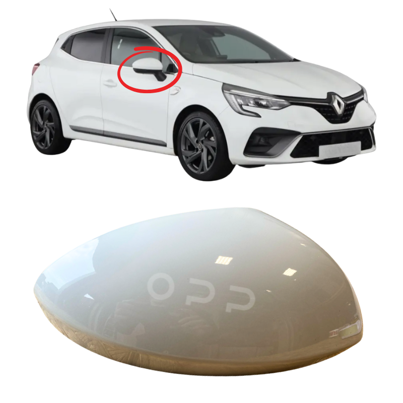 Renault Clio 2019-2024 Door Wing Mirror Cover Painted White