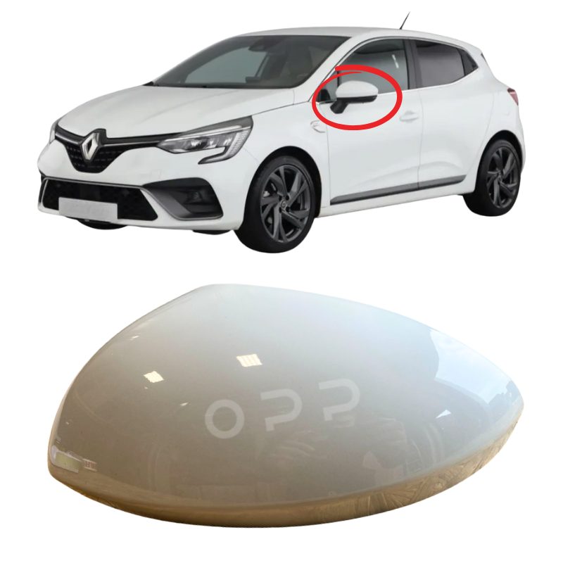 Renault Clio 2019-2024 Door Wing Mirror Cover Painted White