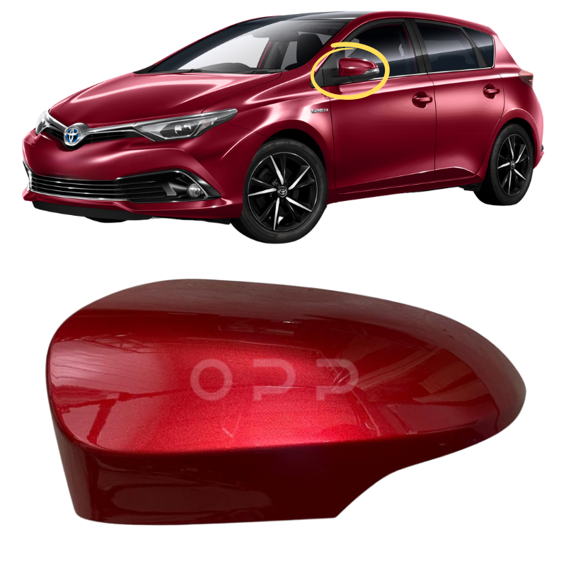 Toyota Auris 2013-2019 Door Wing Mirror Cover Painted Red