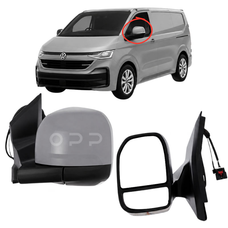 VW Transporter T7 2025- Door Wing Mirror Complete Painted Pure Grey Power-Fold