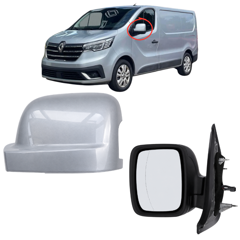 Renault Trafic 2021- Door Wing Mirror Electric Complete Painted Silver