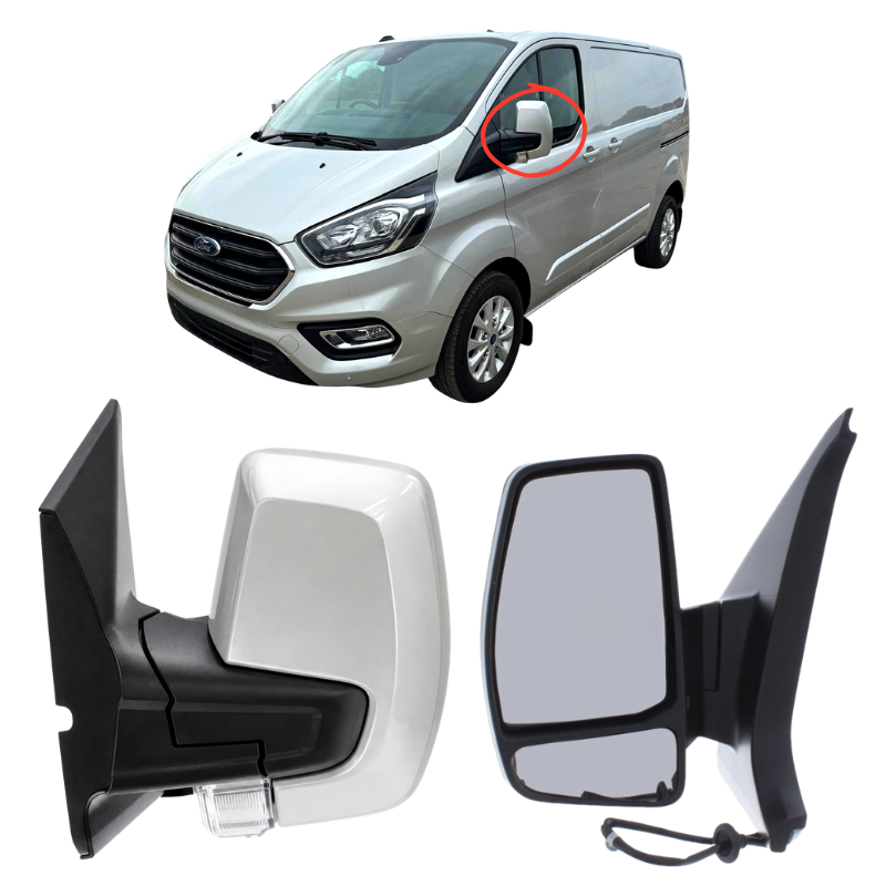 Ford Transit Custom 2012-2019 Door Wing Mirror Complete Painted Silver Electric