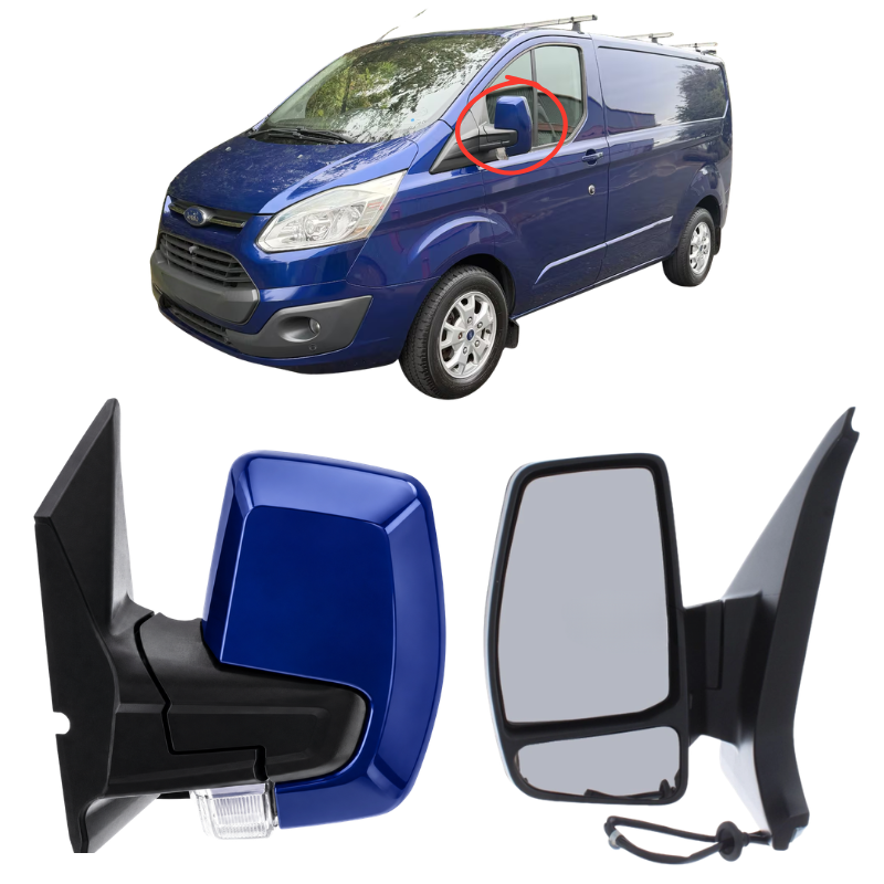 Ford Transit Custom 2012-2019 Door Wing Mirror Complete Painted Blue Electric