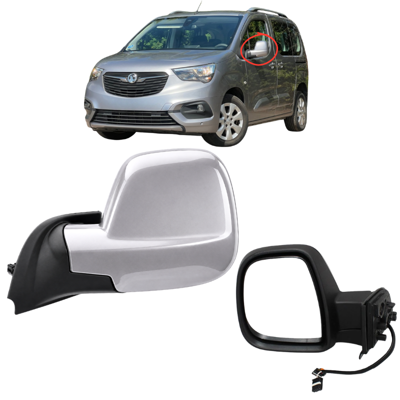 Vauxhall Combo Life 2018-2022 Door Wing Mirror Complete Painted Quartz Grey Electric