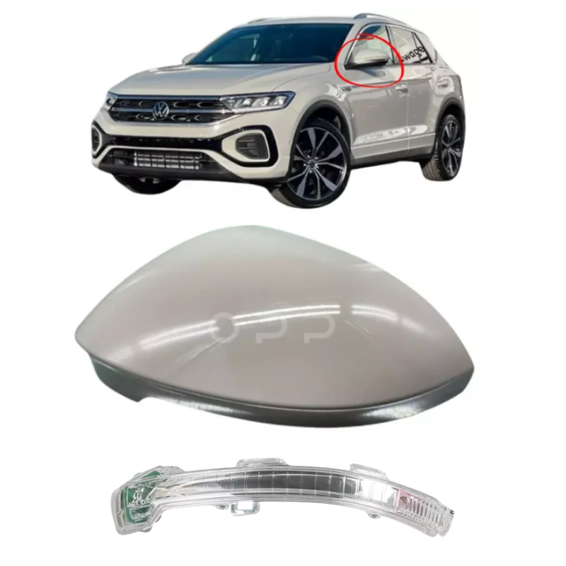 VW T-Roc 2022- Door Wing Mirror Cover & Indicator Painted Ascot Grey