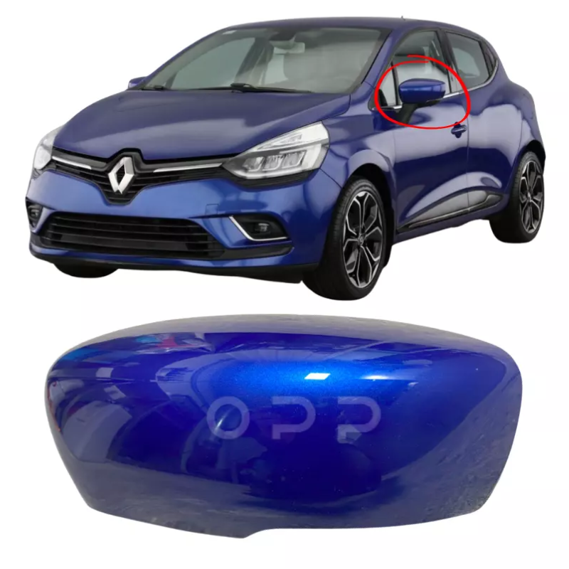 Renault Clio 2016-2019 Door Wing Mirror Cover Painted Blue Iron