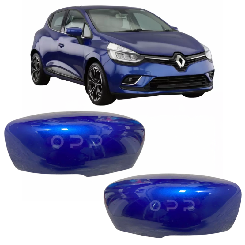 Renault Clio 2016-2019 Door Wing Mirror Cover Painted Blue Iron