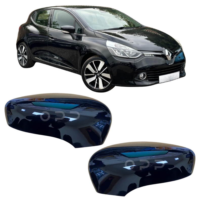 Renault Clio 2012-2020 Door Wing Mirror Cover Painted Gloss Black