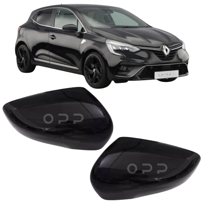 Renault Clio 2019-2024 Door Wing Mirror Cover Painted Black