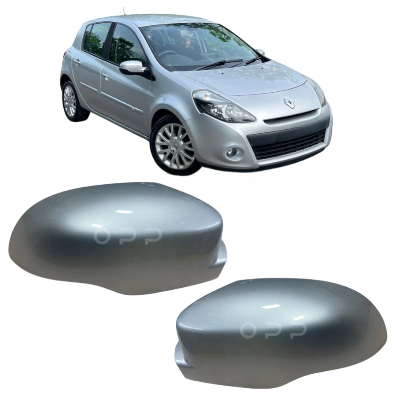 Renault Clio 2009-2013 Door Wing Mirror Cover Painted Silver