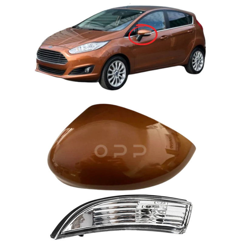 Ford Fiesta MK7 2008-2017 Door Wing Mirror Cover & Indicator Painted Copper Pulse