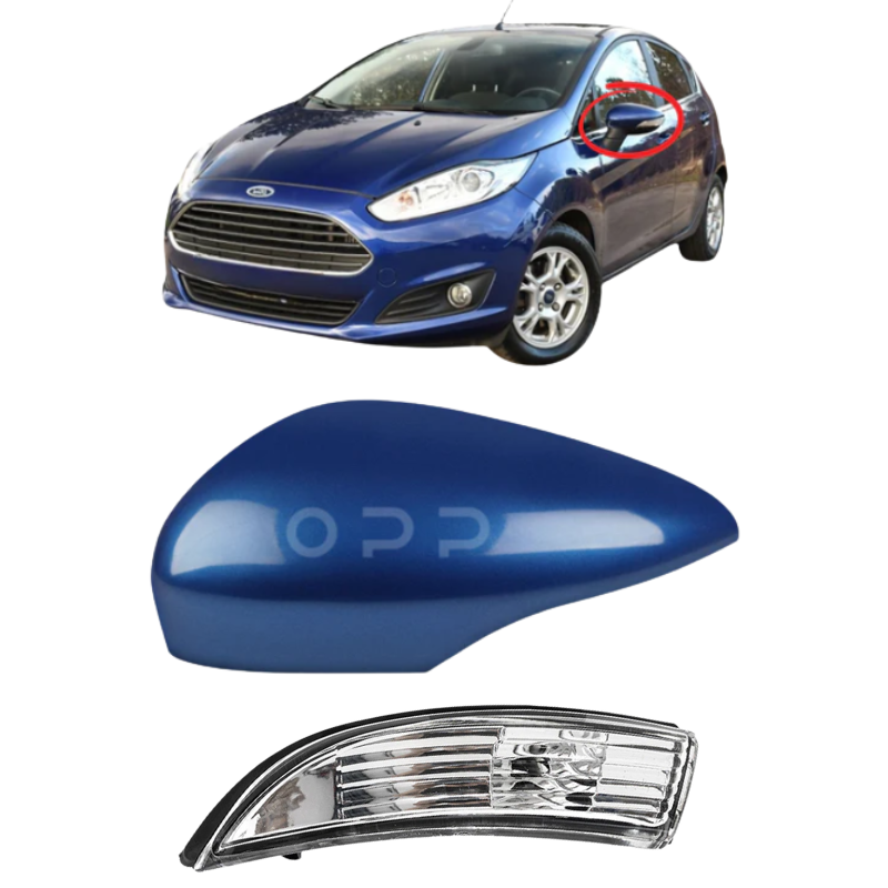 Ford Fiesta MK7 2008-2017 Door Wing Mirror Cover & Indicator Painted Deep Impact Blue