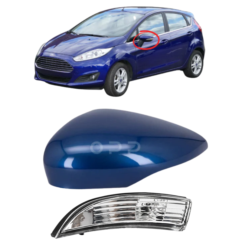 Ford Fiesta MK7 2008-2017 Door Wing Mirror Cover & Indicator Painted Ink Blue