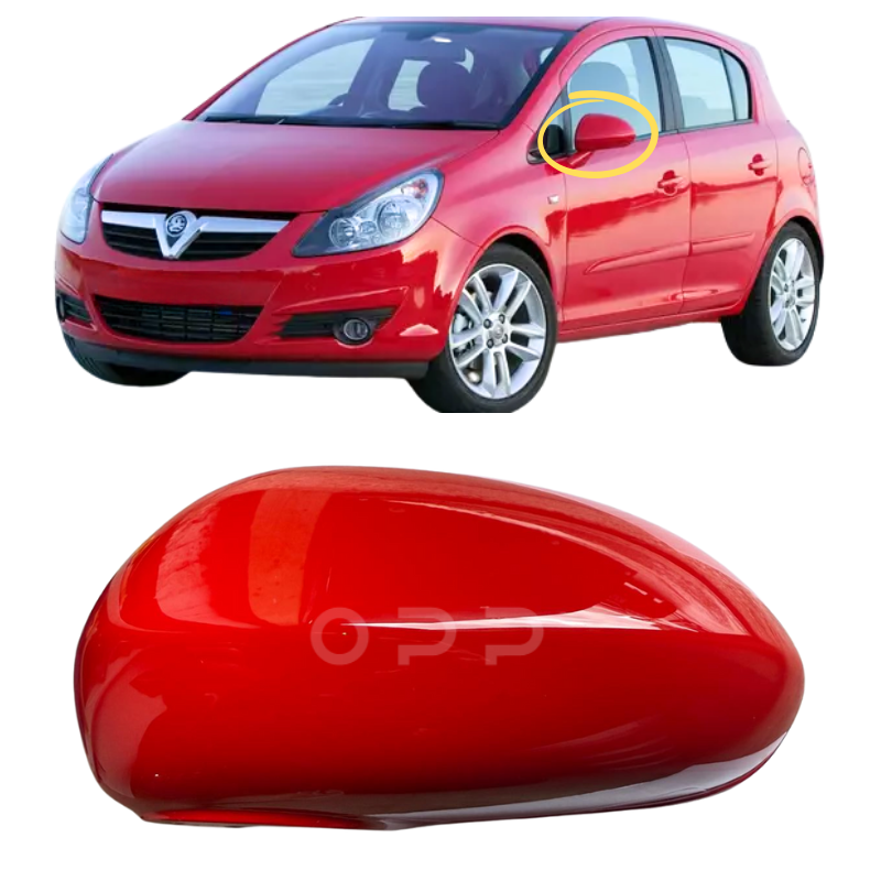 Vauxhall Corsa D & E 2006-2020 Door Wing Mirror Cover Painted Red