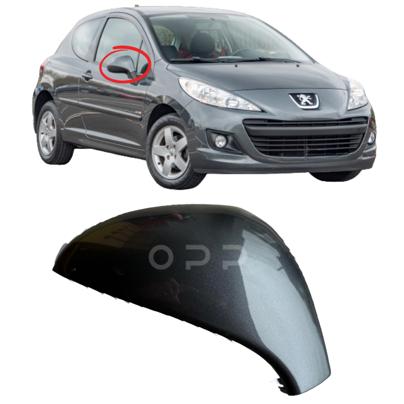 Peugeot 207 Including CC 2006-2013 Door Wing Mirror Cover Painted Shark Grey KTP