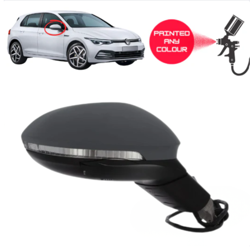 VW Golf MK8 2020- Door Wing Mirror Complete Painted Electric