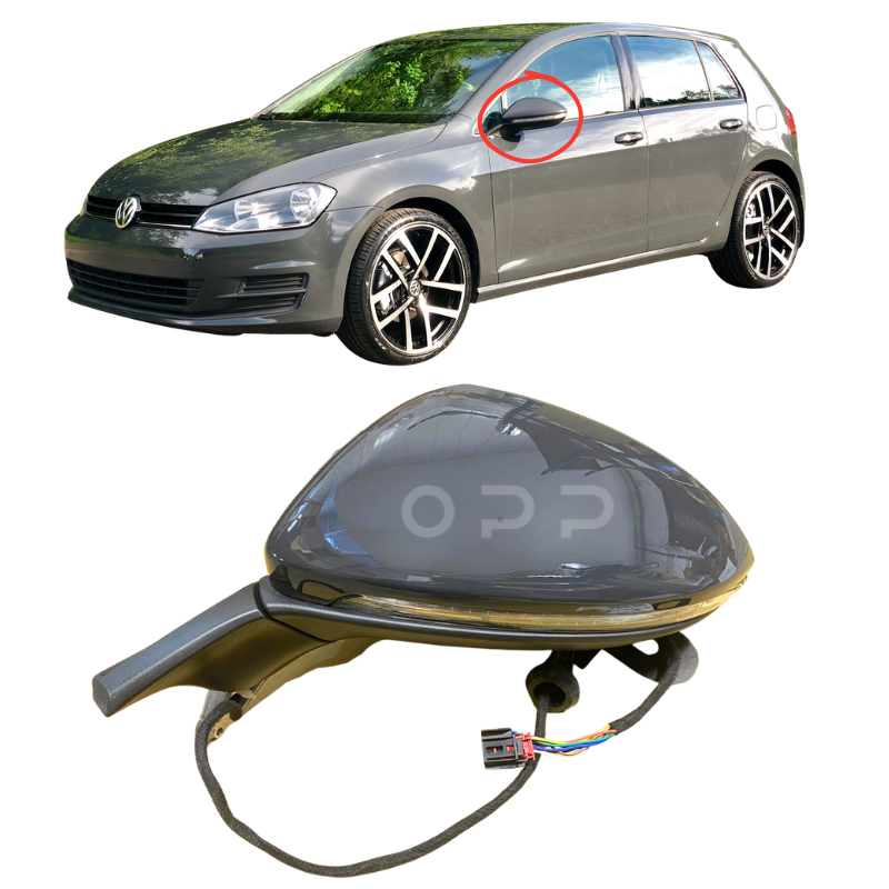 VW Golf MK7 2013-2020 Door Wing Mirror Complete Painted Urano Grey LI7F