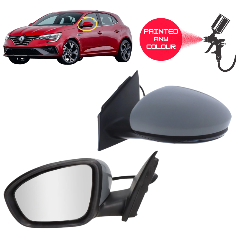 Renault Megane 2016-2022 Door Wing Mirror Complete Painted