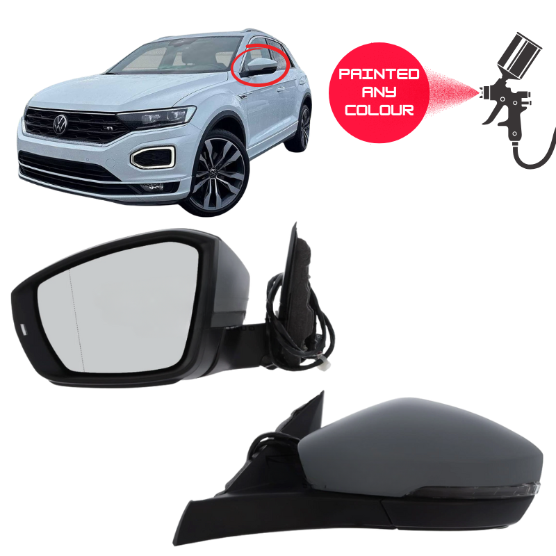 VW T Roc 2017-2022 Door Wing Mirror Complete Painted Power Folding