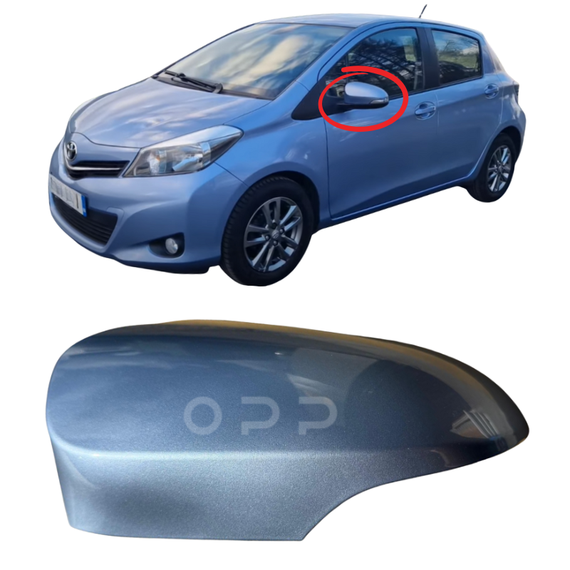 Toyota Yaris 2011-2020 Door Wing Mirror Cover Painted Light Metallic Blue