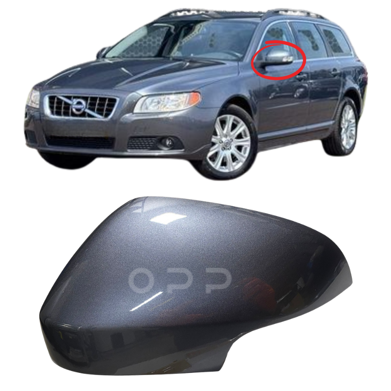 Volvo V70 Estate 2007-2010 Door Wing Mirror Cover Painted Saville Grey