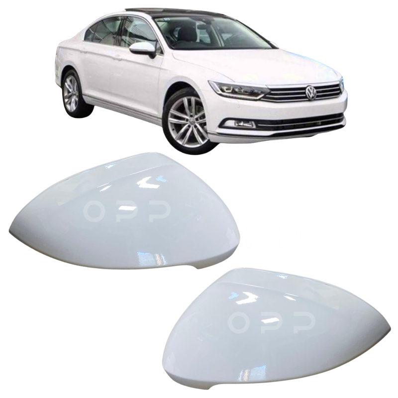 VW Passat MK7 B8 2015- Door Wing Mirror Cover Painted Pure White LC9A