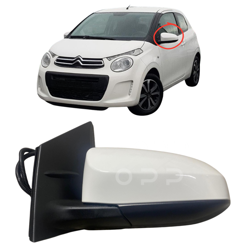 Citroen C1 2014-2022 Door Wing Mirror Complete Electric Painted White
