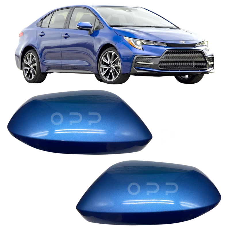 Toyota Corolla 2019-2025 Door Wing Mirror Cover Painted Metallic Blue